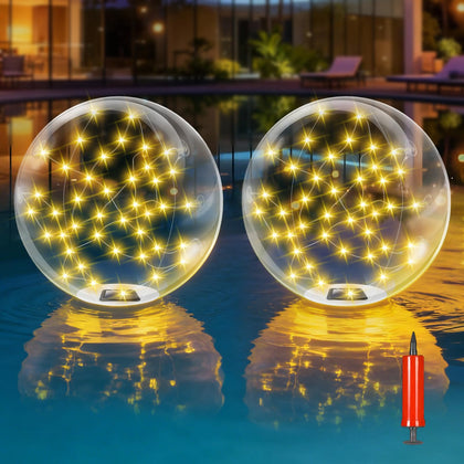 LORRYTE 13-inch pool light ball provides bright ambient glow
