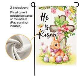 LosFong He Is Risen flag double-sided print ensures visibility from both directions.
