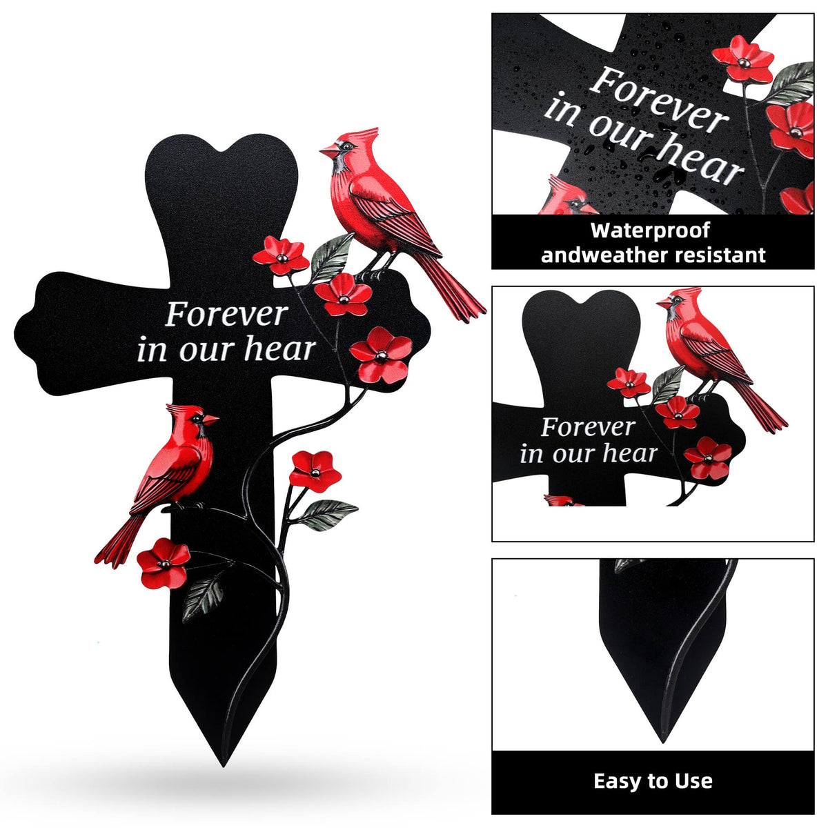 LOSFOTBO Weatherproof grave marker; designed for outdoor longevity.