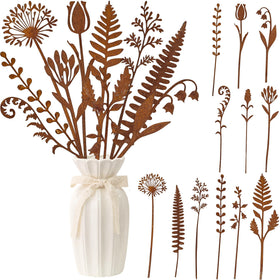 LOTADILO rusty metal flowers stakes add timeless charm to gardens and pots.