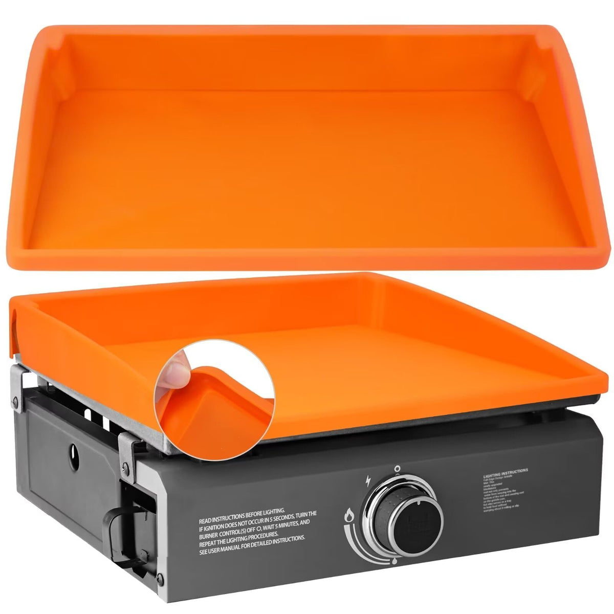 LotFancy 17-inch silicone griddle mat on Blackstone provides full coverage protection.