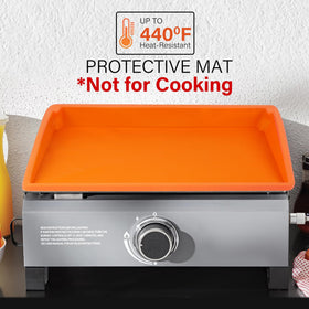 LotFancy non-slip silicone surface protects grill during outdoor cooking.