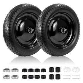 Lotmove 4.80/4.00-8 tire with wheel for puncture-free, maintenance-free yard work.
