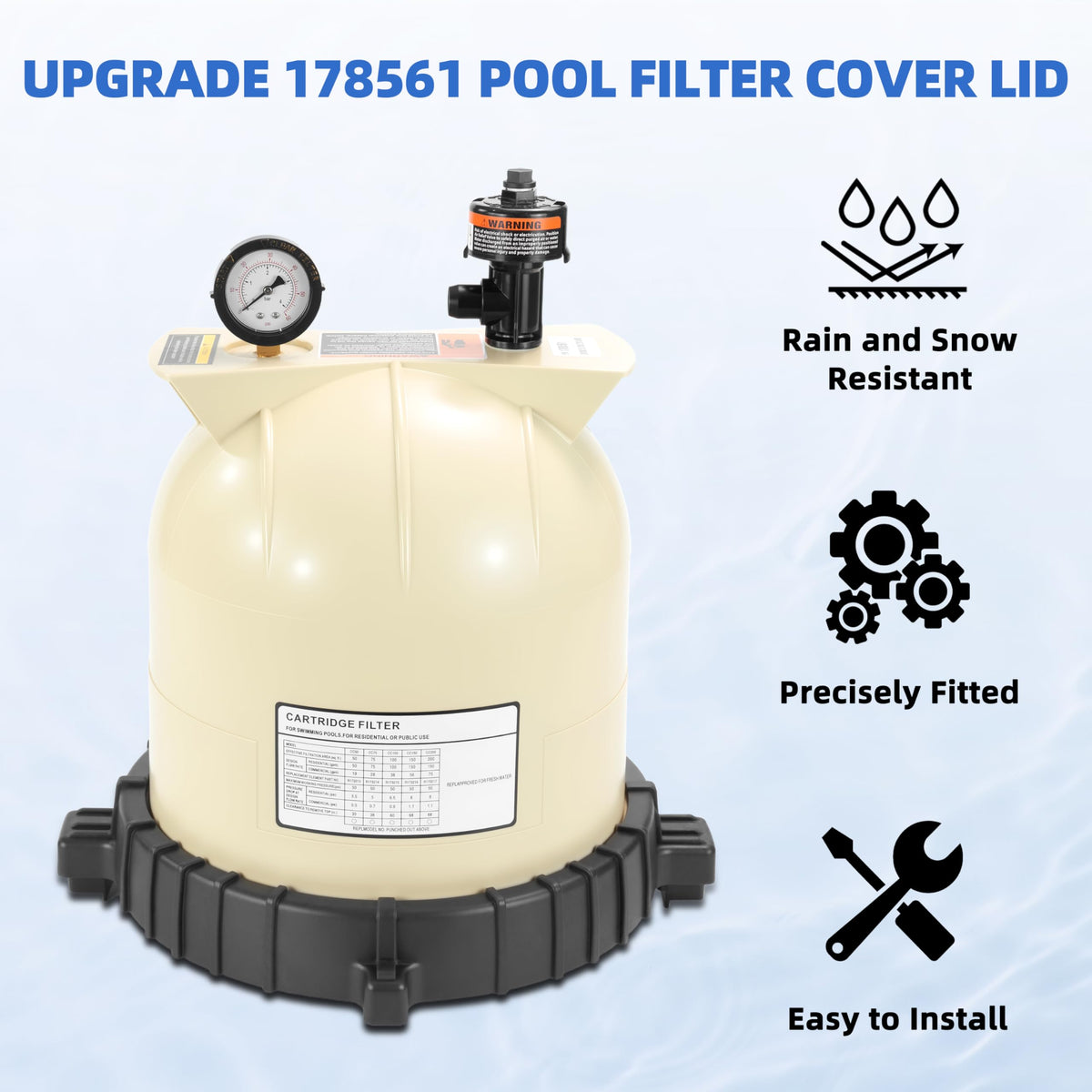 LOTMOVE easy-install pool filter lid kit speeds replacement with precise fit.
