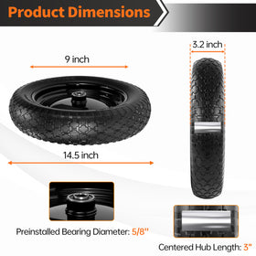 Lotmove flat-free polyurethane tire demonstrates durable ride on carts and wheelbarrows.