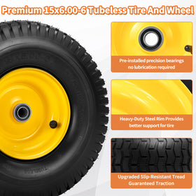 LotMove heavy-duty front tire and wheel handle loads up to 570 pounds.