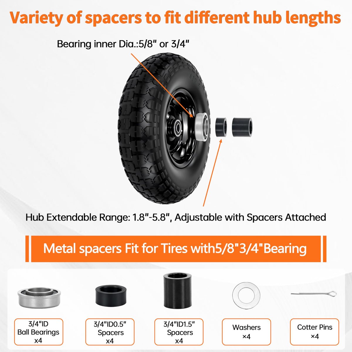 LOTMOVE universal-fit design suits Gorilla Carts, wheelbarrows, and hand trucks