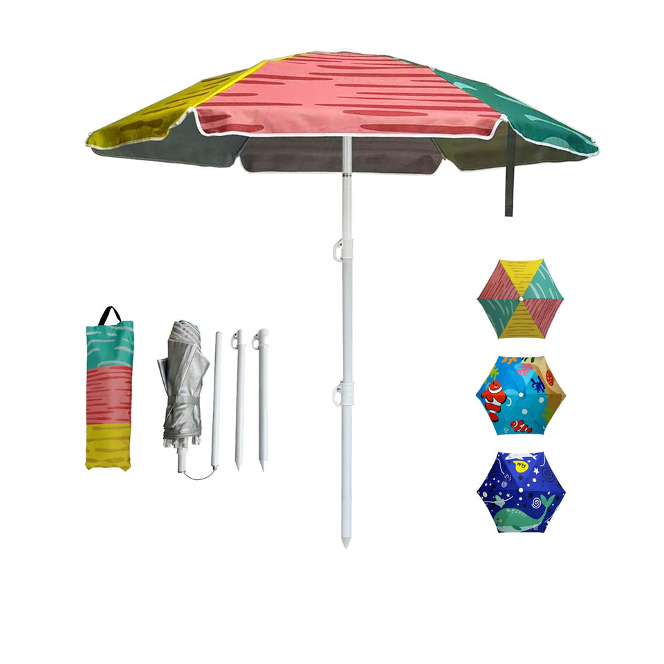 LOTTAFUN Water Table Umbrella close-up show 5ft canopy delivering sun protection.