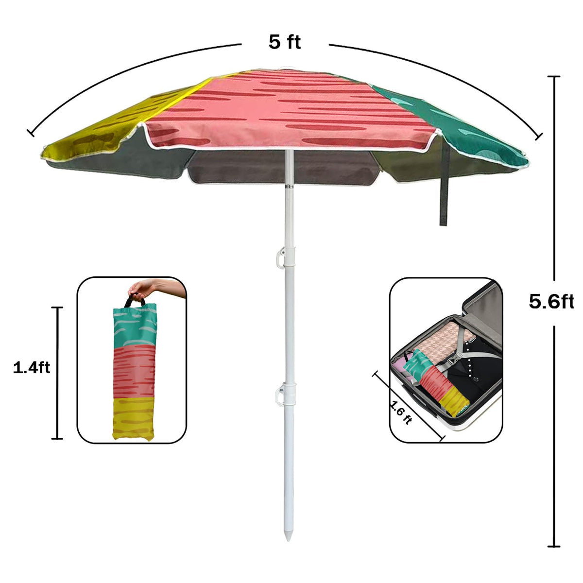 LOTTAFUN wind vent top illustrating airflow to reduce wind strain.