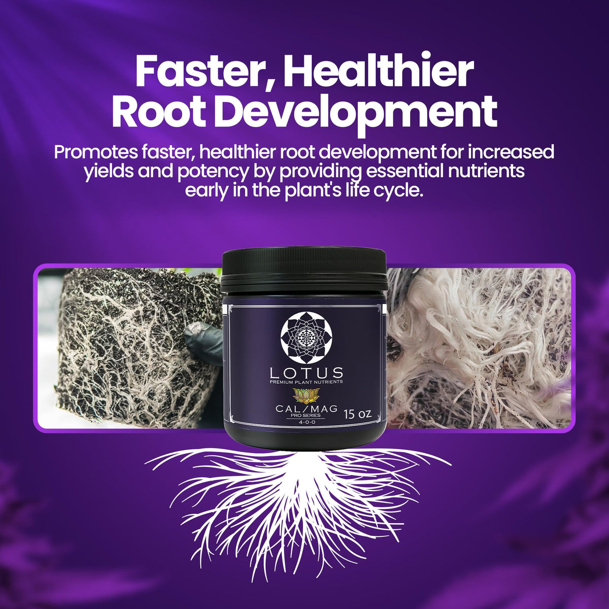 Cal-Mag Pro under LED grow lights boosts calcium demand for healthier growth.