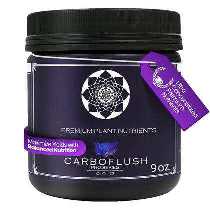 Lotus Nutrients CarFinish bottle pour for easy mixing during harvest prep.