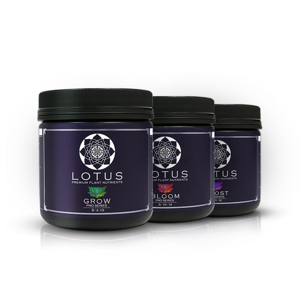 Lotus Nutrients Starter Kit front view showing the complete three-part system for easy feeding