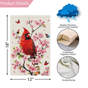 Louise Maelys 12x18-inch garden flag showcases vibrant spring colors outdoors.