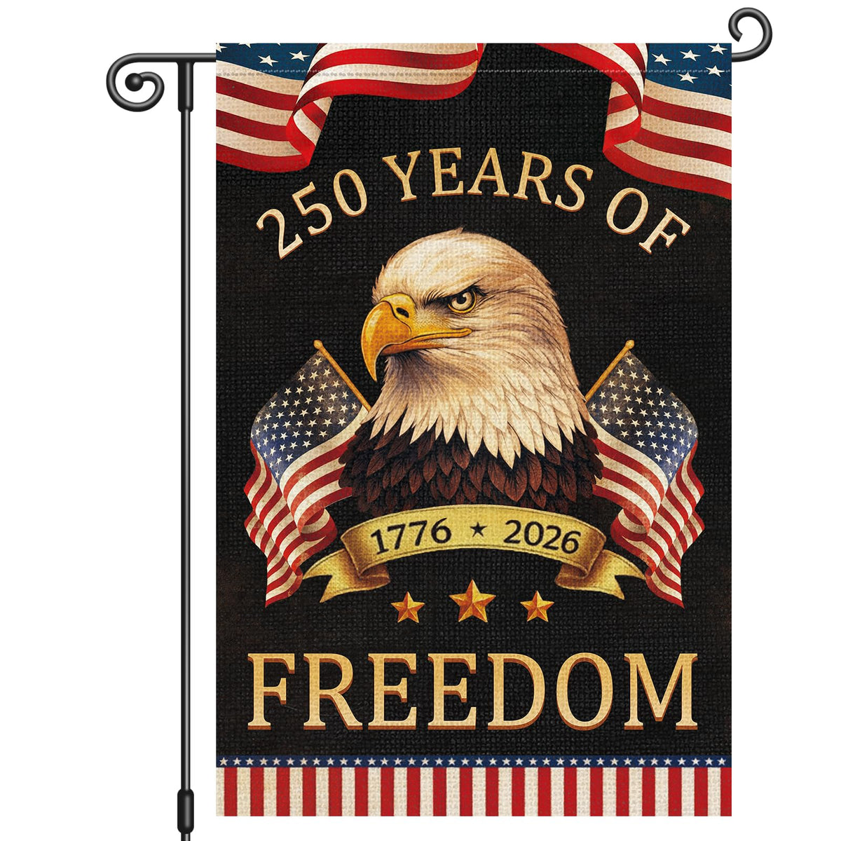 Louise Maelys garden flag with eagle design for outdoor patriot display