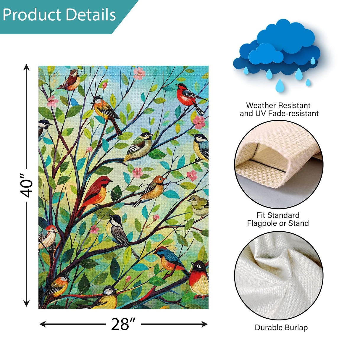 Louise Maelys 28x40 garden flag displayed in a garden setting
