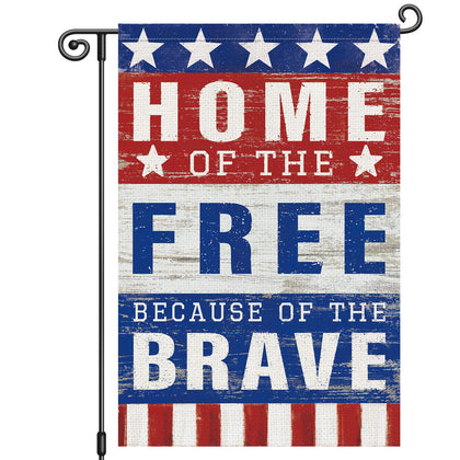 Louise Maelys 4th of July garden flag featuring stars and stripes for festive outdoor display