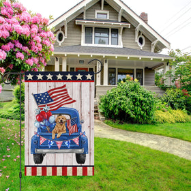 Louise Maelys burlap flag with durable stitching for weather endurance