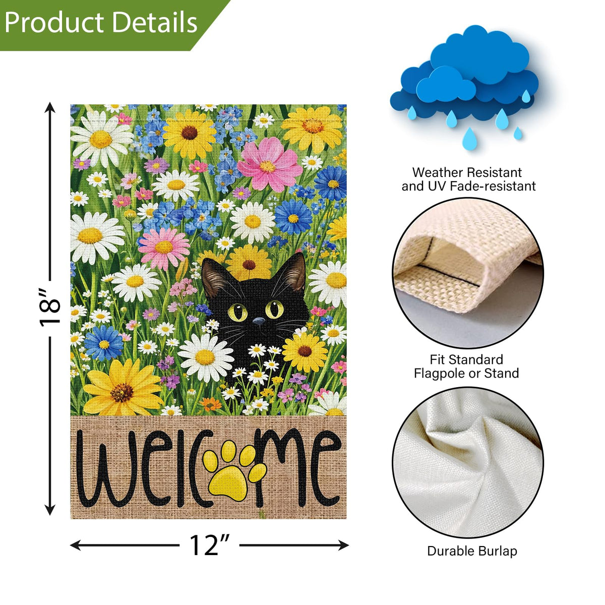 Louise Maelys burlap flag texture adds rustic outdoor charm.