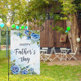 Louise Maelys burlap texture flag adds rustic outdoor appeal.