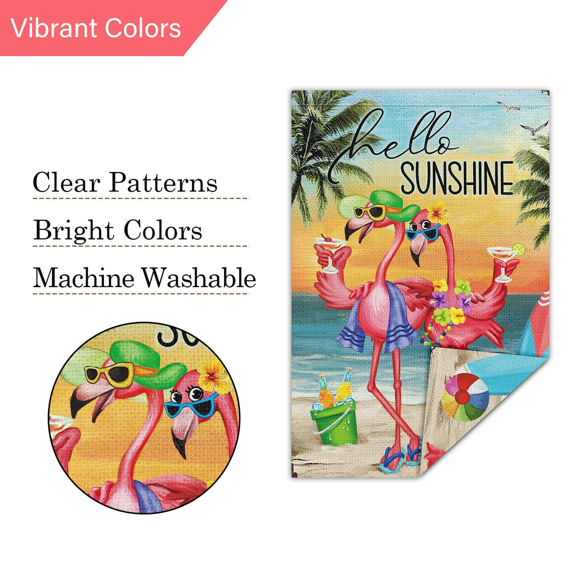 Durable flag fabric with sun-ready colors suitable for outdoor display.