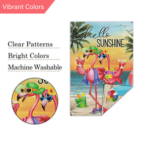 Durable flag fabric with sun-ready colors suitable for outdoor display.