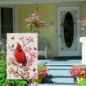 Louise Maelys cardinal-butterfly-tree flag add seasonal charm to porches.