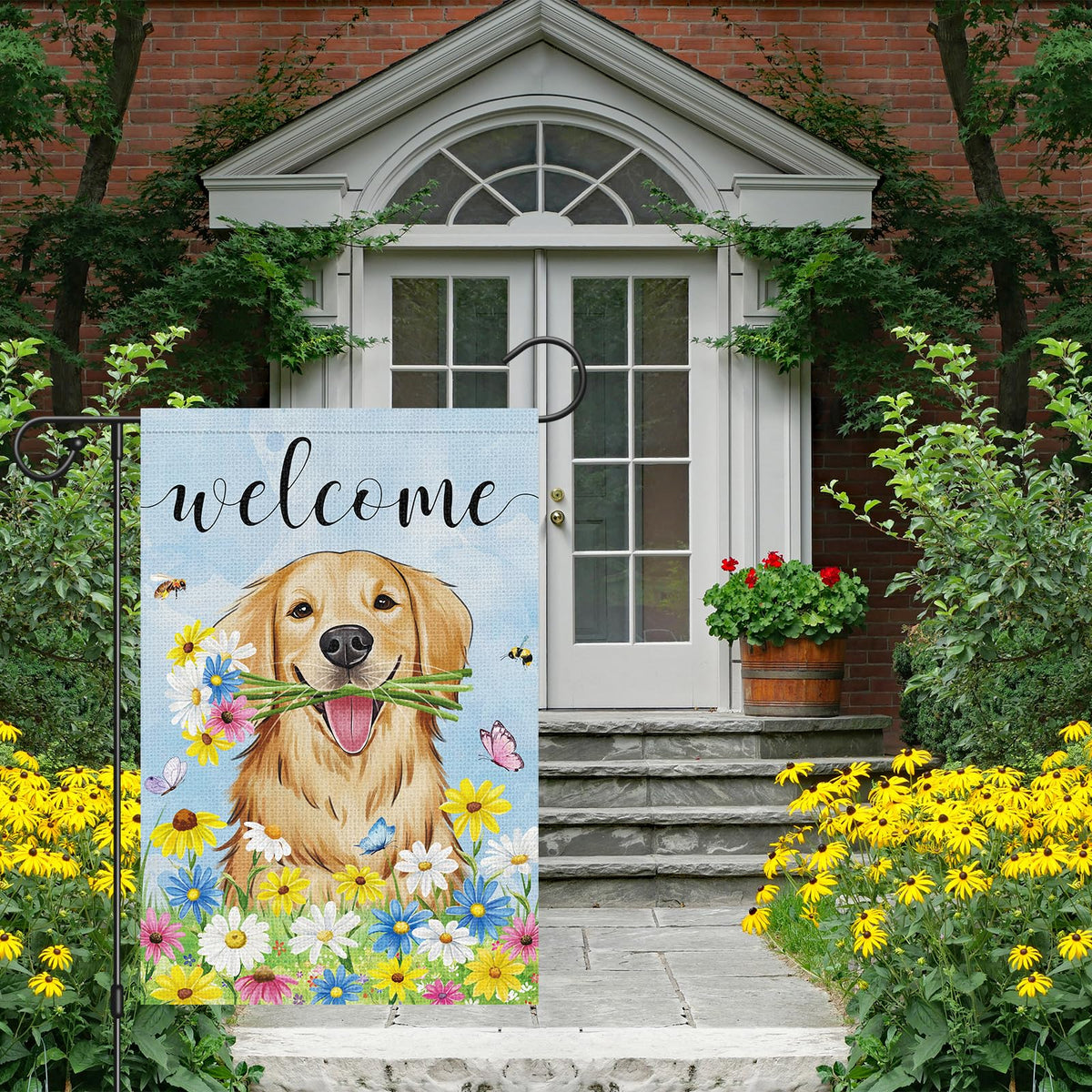 Louise Maelys double-sided garden flag for porch or yard display