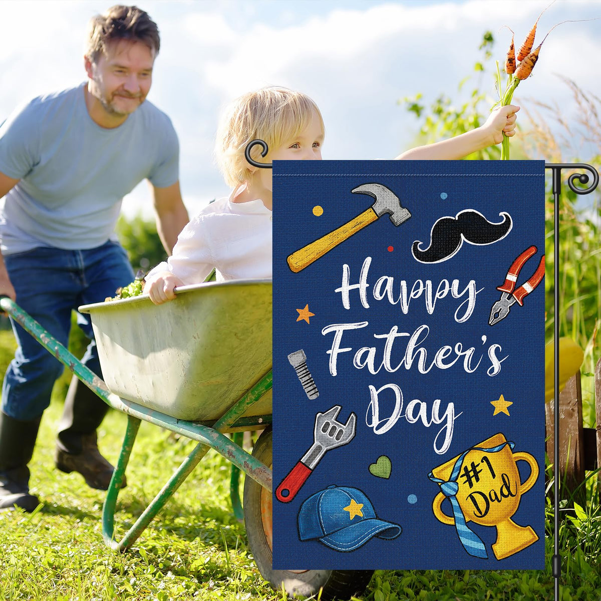 Louise Maelys Father's Day flag with double-sided printing stays readable from any angle.