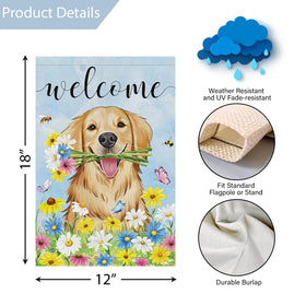 Louise Maelys floral spring flag, weather-resistant polyester