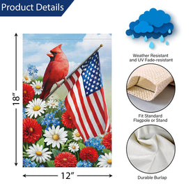 Louise Maelys Independence Day yard decor flag with cardinal accents