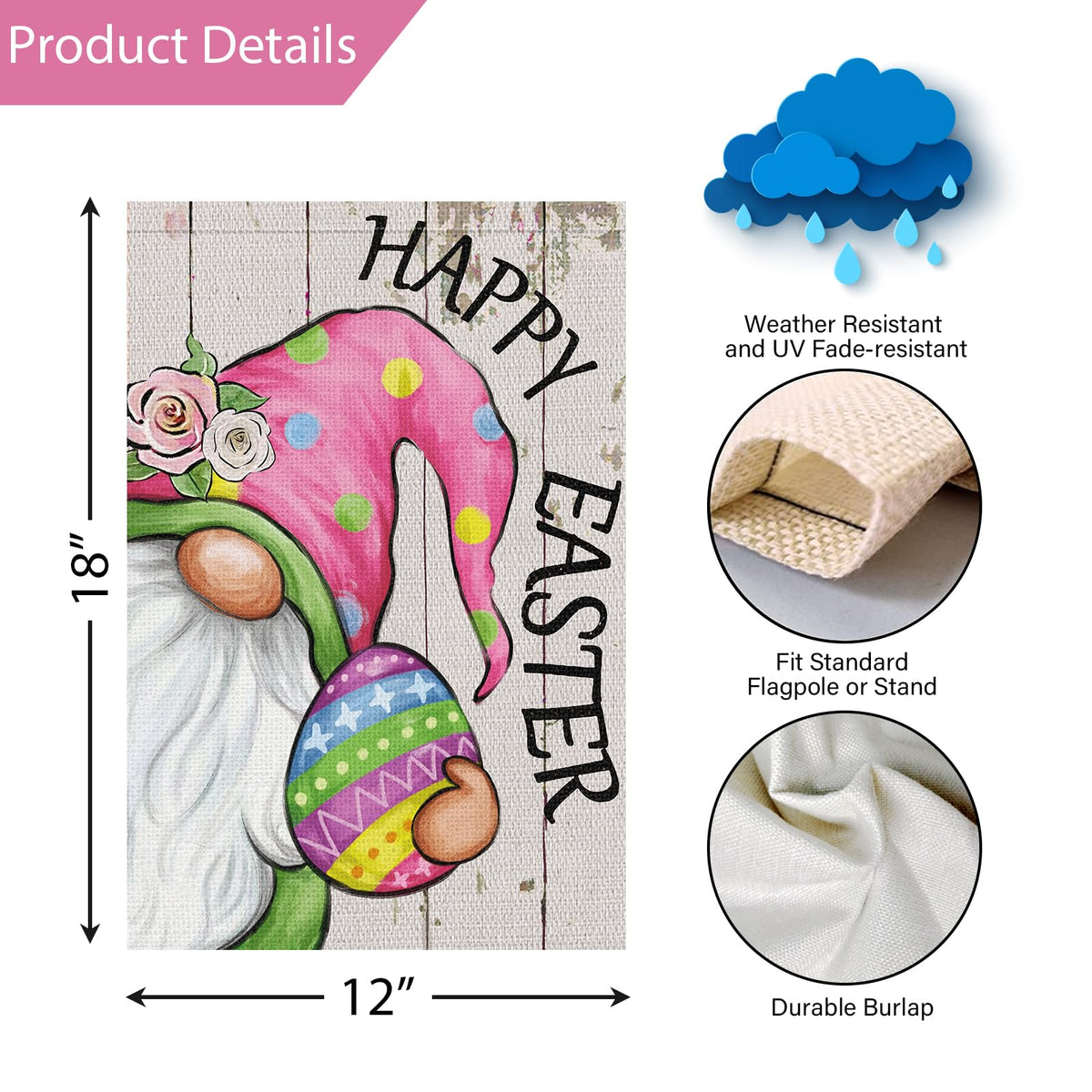 Outdoor Easter flag by Louise Maelys with vivid spring colors