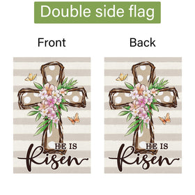 Louise Maelys cross flag provides a timeless Easter accent for reusable seasonal display.
