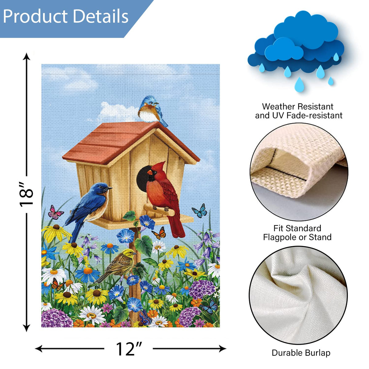 Louise Maelys outdoor summer decor flag enhances curb appeal and welcoming entry areas.