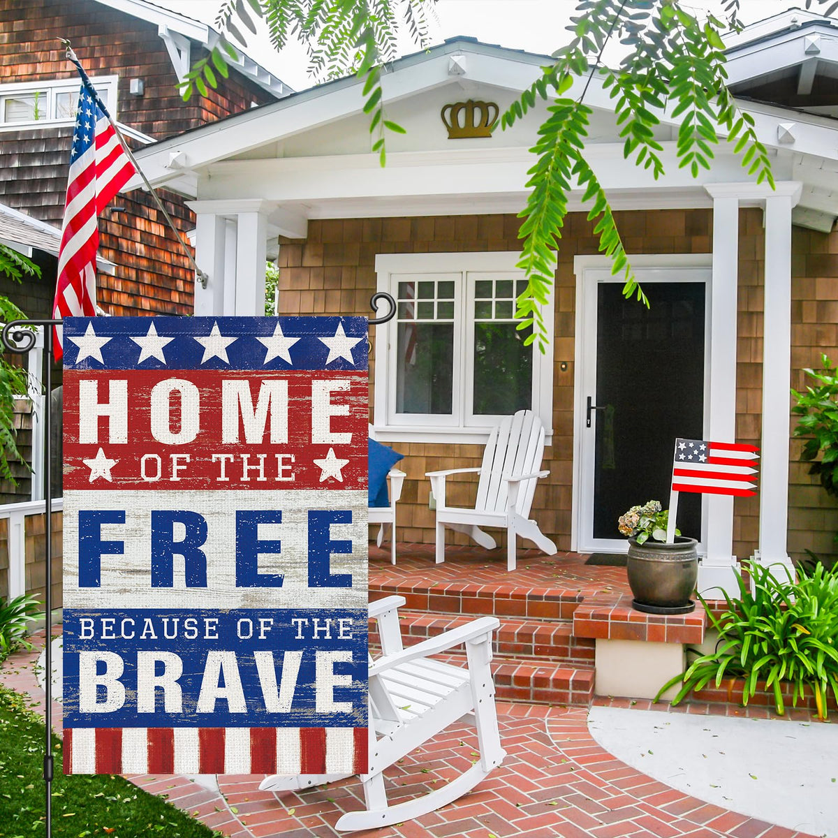 Louise Maelys patriotic flag double-sided printing for clear visibility
