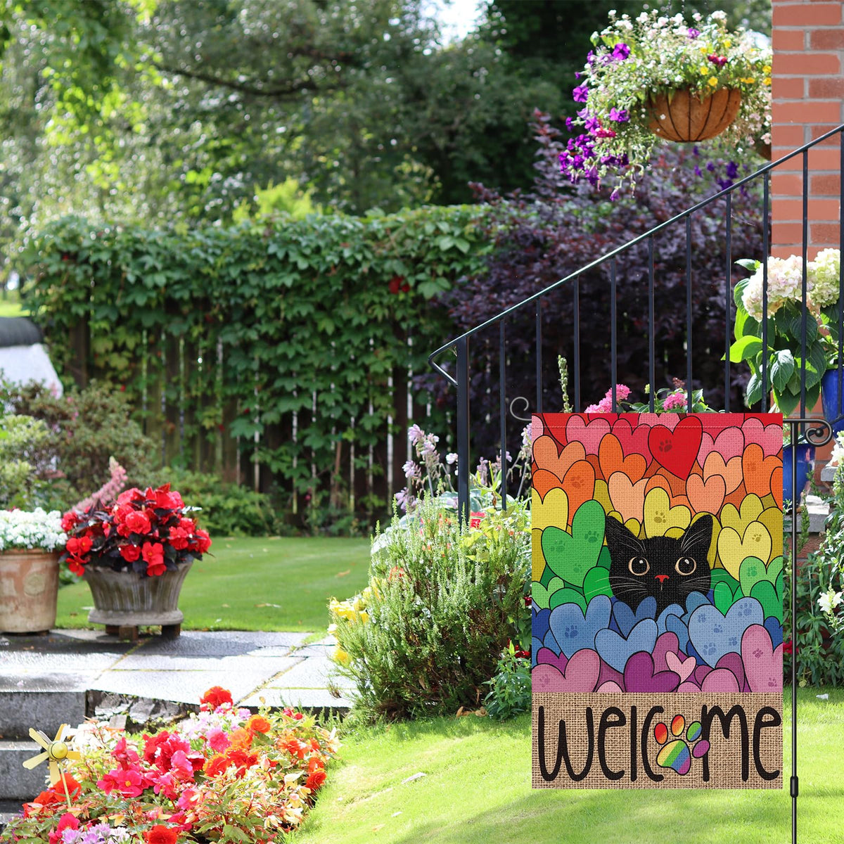 Louise Maelys Pride flag shows double-sided print for visibility from both directions