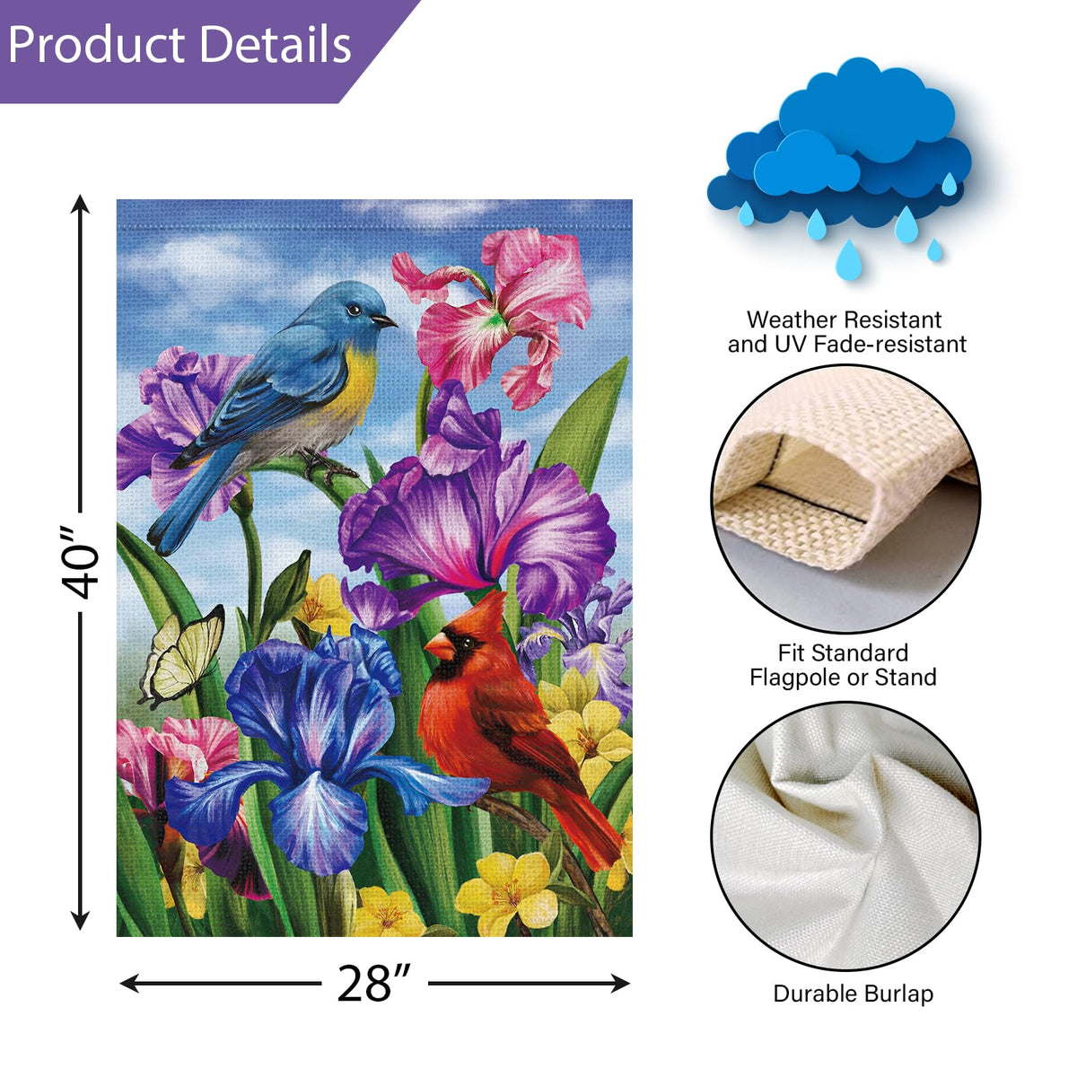 Louise Maelys spring floral yard flag adds seasonal charm for patios and lawns