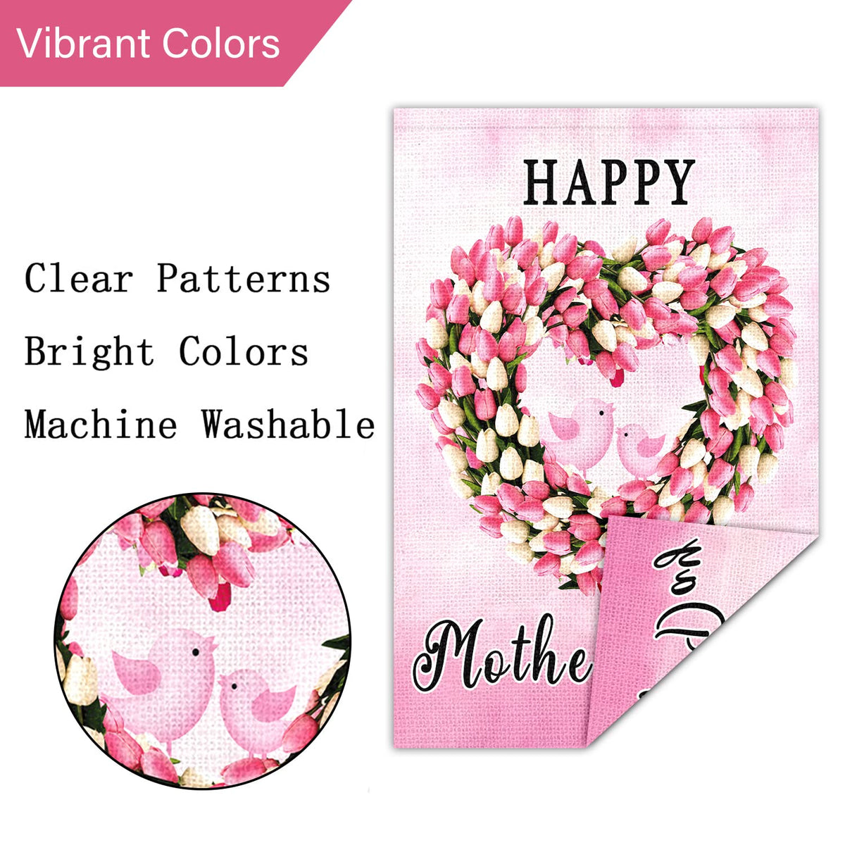 Louise Maelys spring outdoor garden flag adds festive curb appeal to the yard.