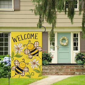 Louise Maelys double-sided garden flag ensures readable messaging from both sides.