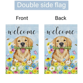 Louise Maelys Welcome Spring flag ideal for seasonal porch decor