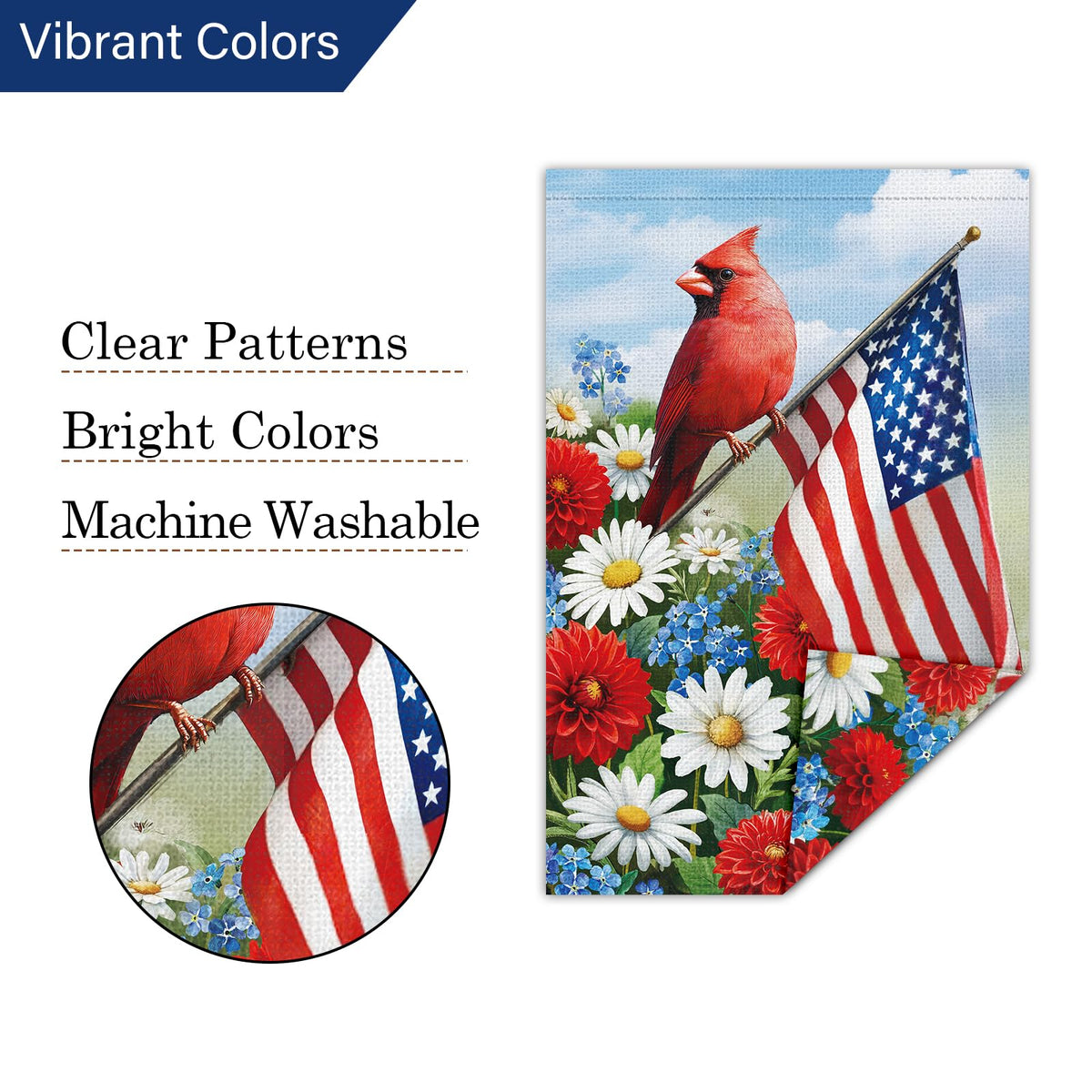 Louise Maelys washable spun polyester flag for outdoor use