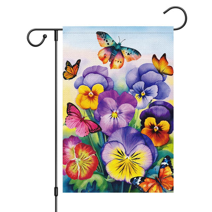 Louise Maelys welcome spring flag 12x18, double-sided design for clear outdoor display.