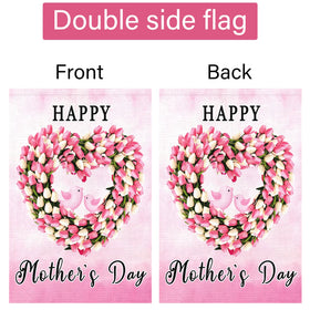 Louise Maelys yard decor floral welcome flag for porch or garden entry.