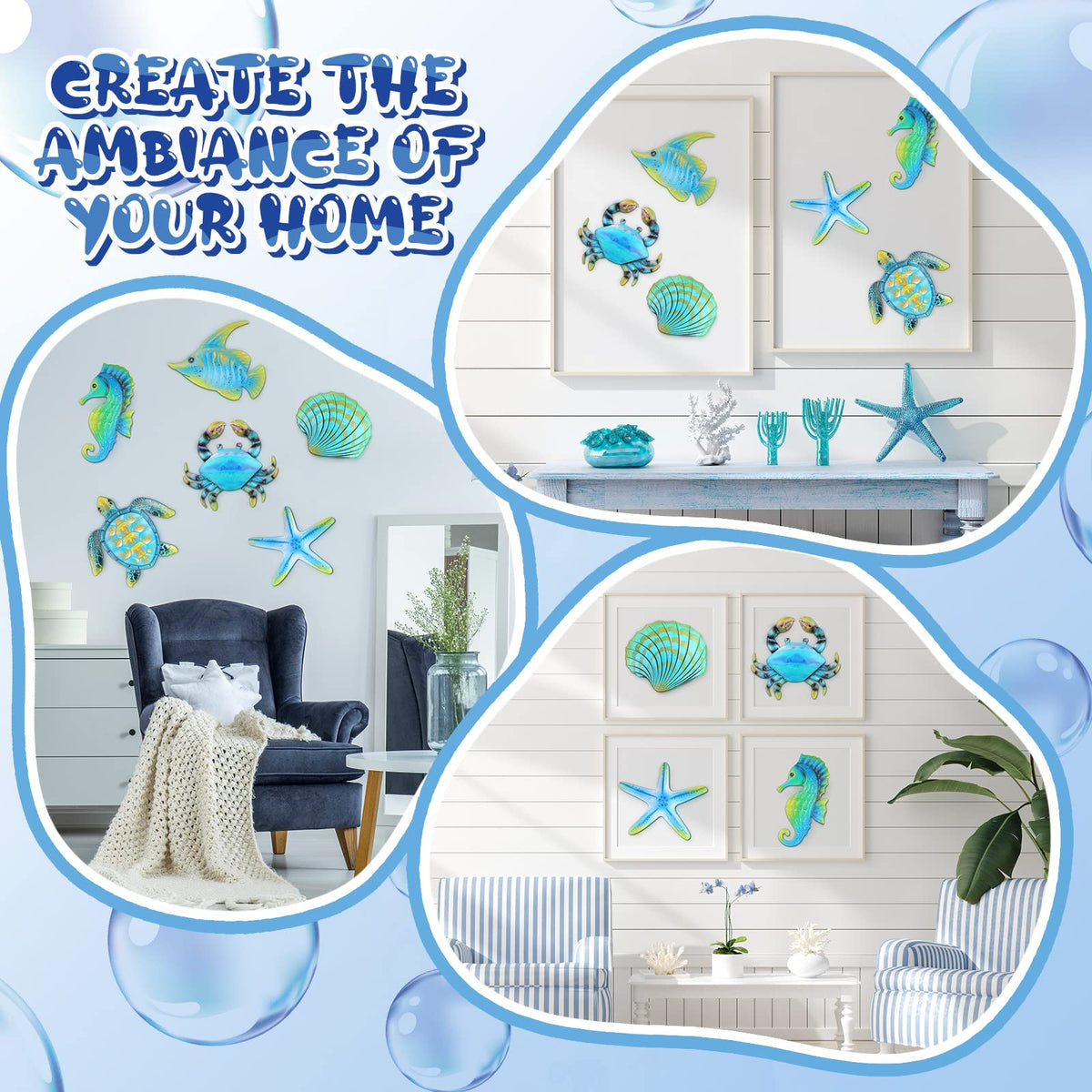 Lounsweer starfish wall sculpture provides a coastal accent for bathrooms.