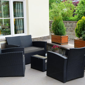 Lounsweer dark gray fabric texture blends with furniture and hides stains