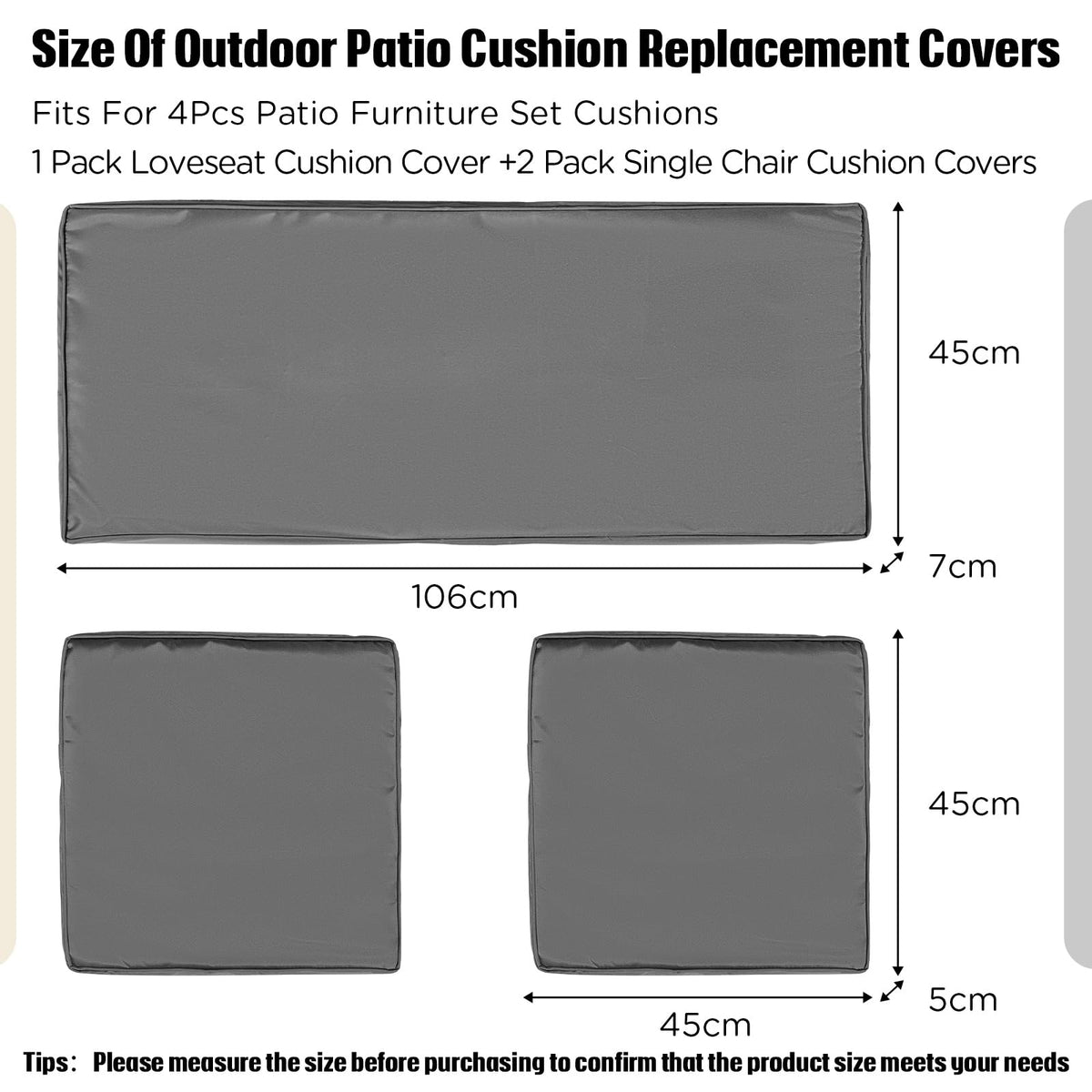 Lounsweer 18x18x2 dark gray cushion cover side view easy slip-on and wash