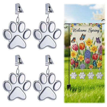 Lounsweer paw print garden flag weight in cast iron provides sturdy support for windy days