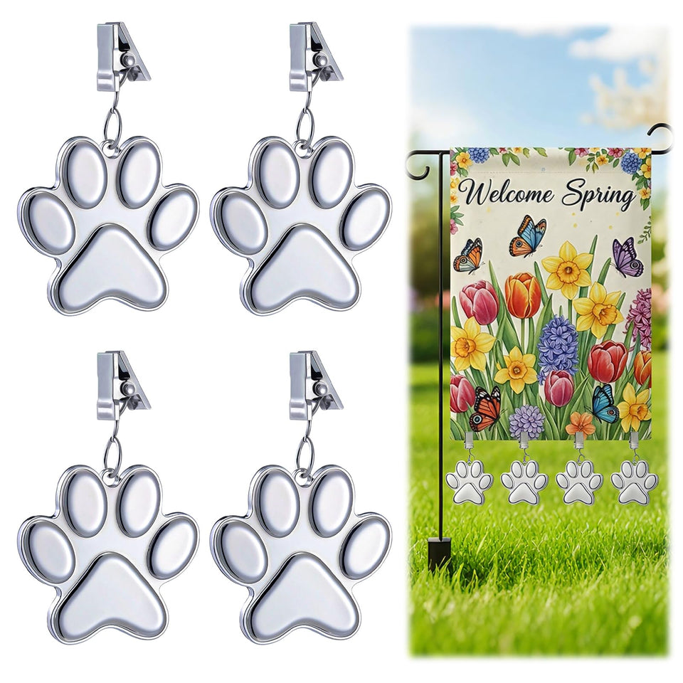 Lounsweer paw print garden flag weight in cast iron provides sturdy support for windy days