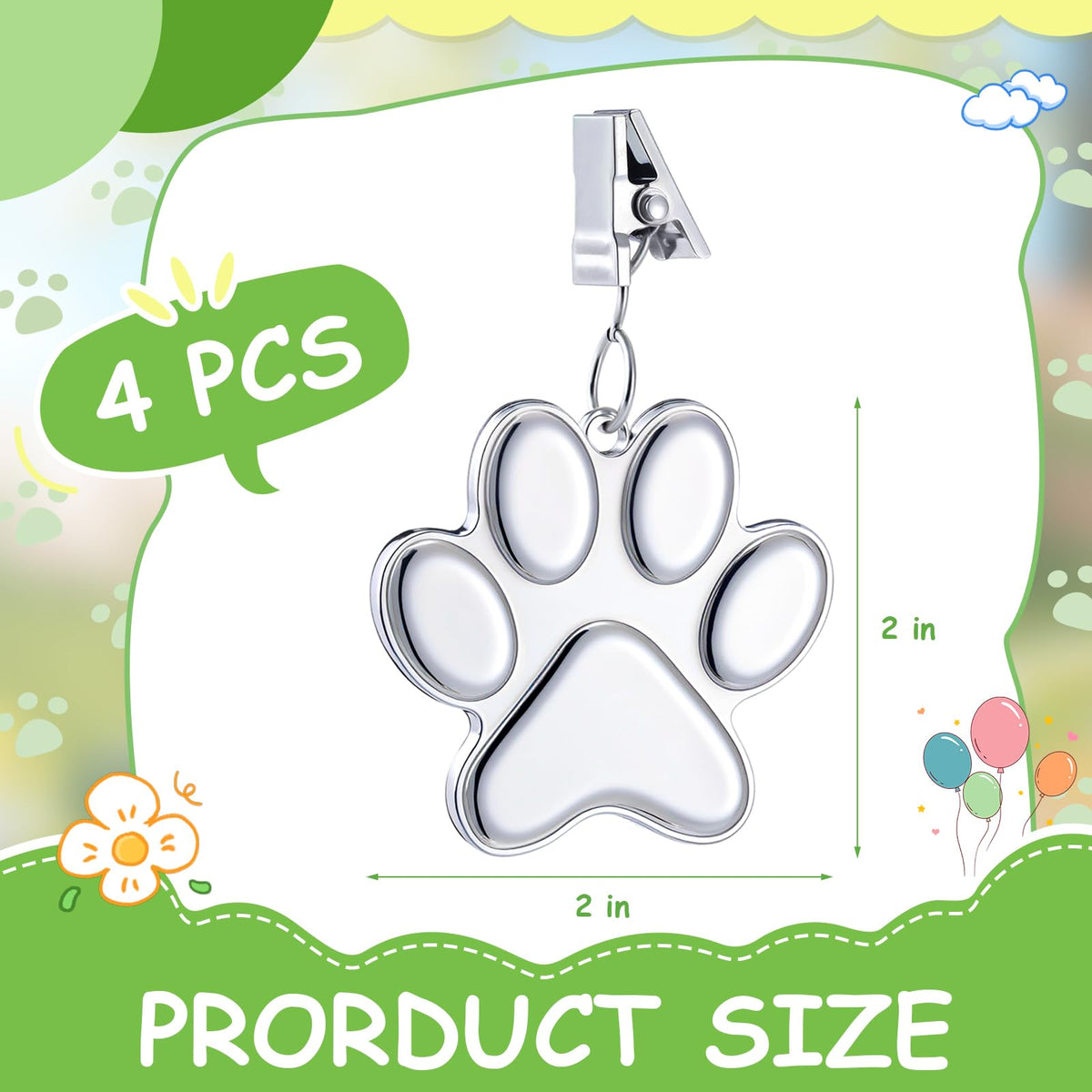 Lounsweer paw print weight with stainless clip keeps flags securely attached