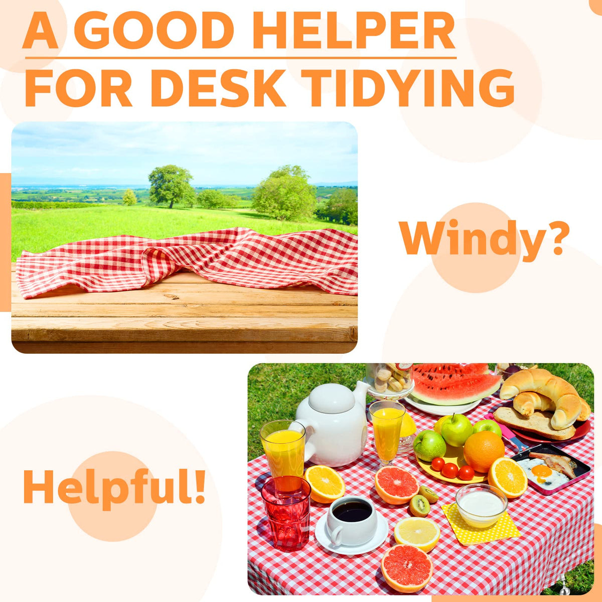 Lounsweer easy clamp-on design prevents tablecloth from blowing away