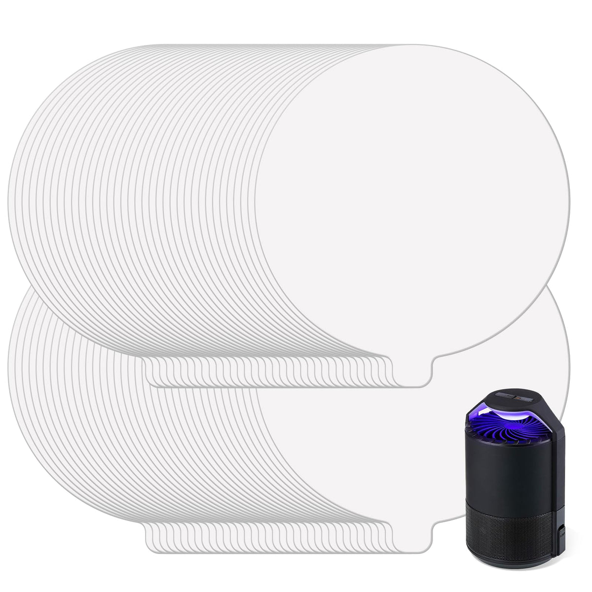 Lousye 72-pack white 4.3-inch rubber plate for indoor traps boosts capture efficiency.